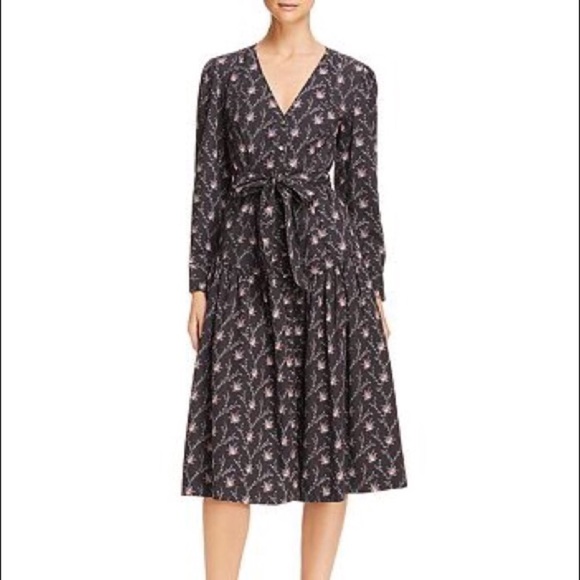 La Vie by Rebecca Taylor Aubrie Floral Midi Dress - Picture 1 of 8